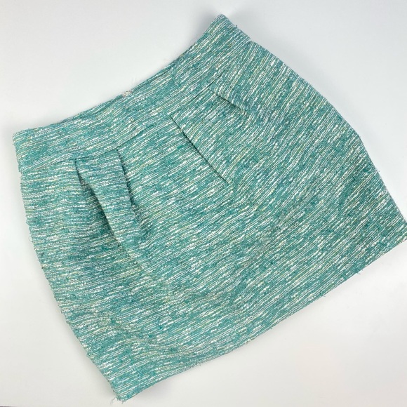 Zara Woman Mint Green Tweed Mini Skirt - Picture 7 of 16